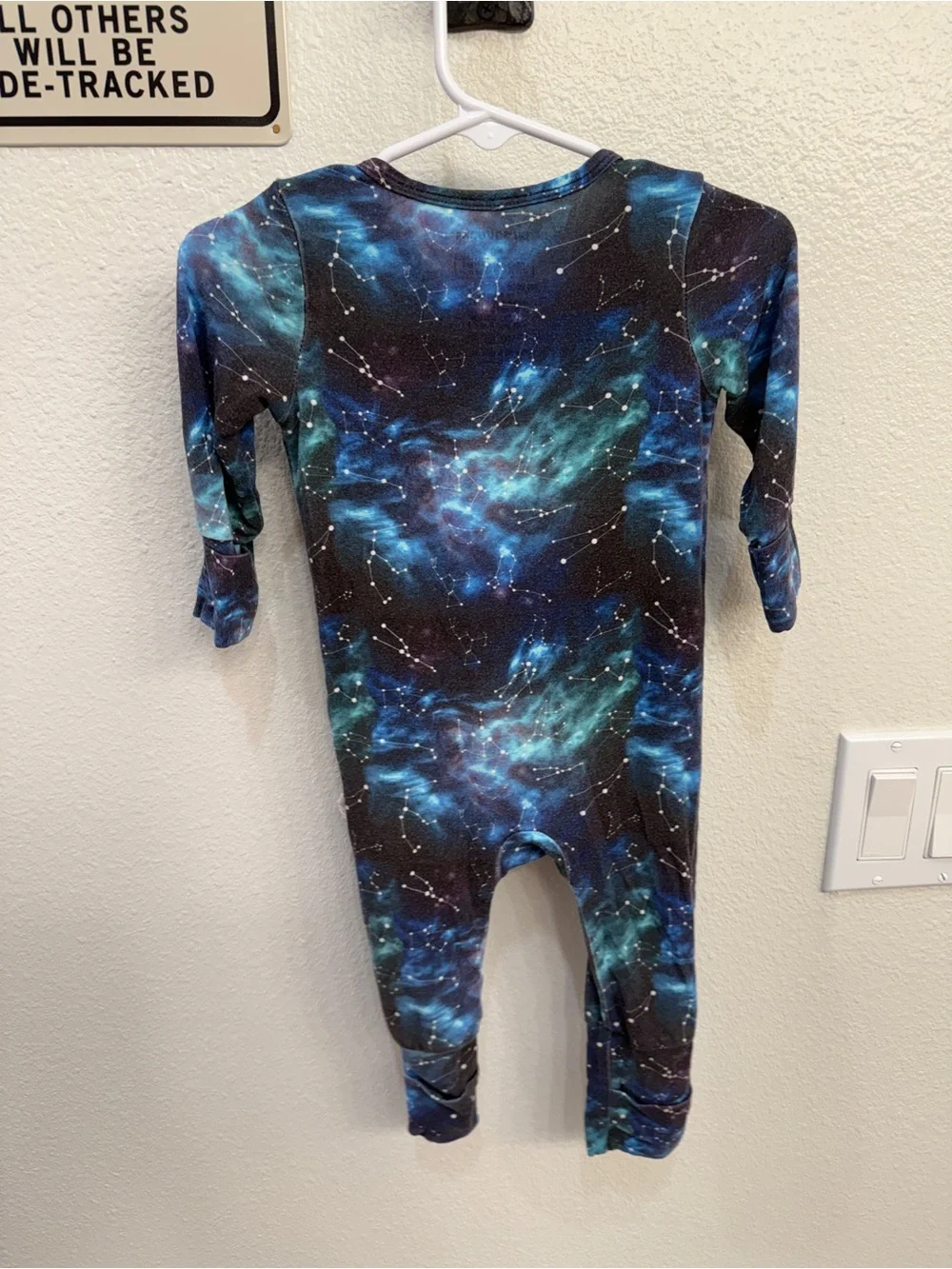 Galaxy Constellation Zip-Front Kids One Piece - Blue/Green